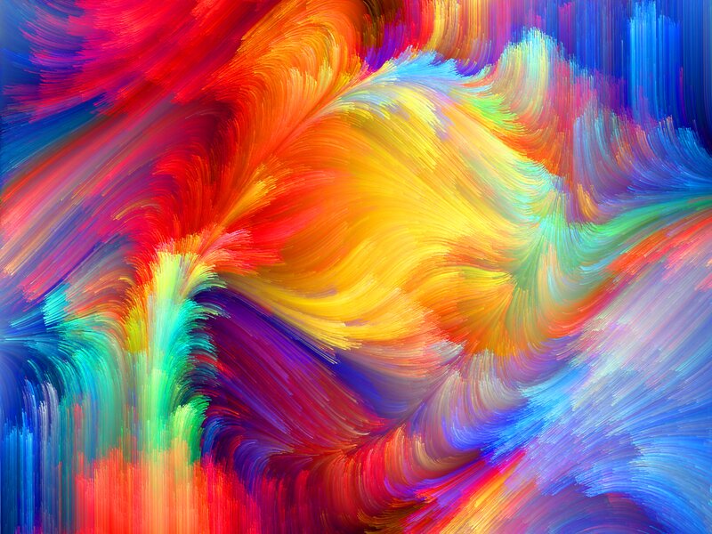 Colorful Abstract Swirls — Red, Dynamic, Brushstrokes