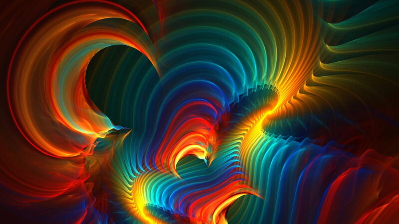Colorful Abstract Swirls — Red, Dynamic, Light