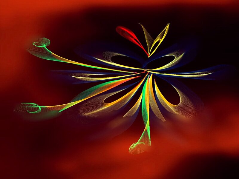 Colorful Abstract Swirls — Red, Dynamic, Lines