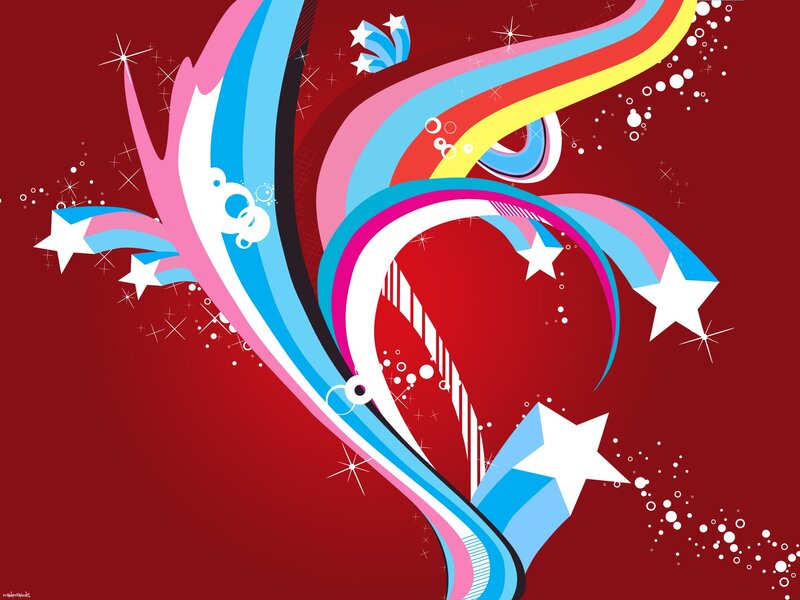 Colorful Abstract Swirls — Red, Festive