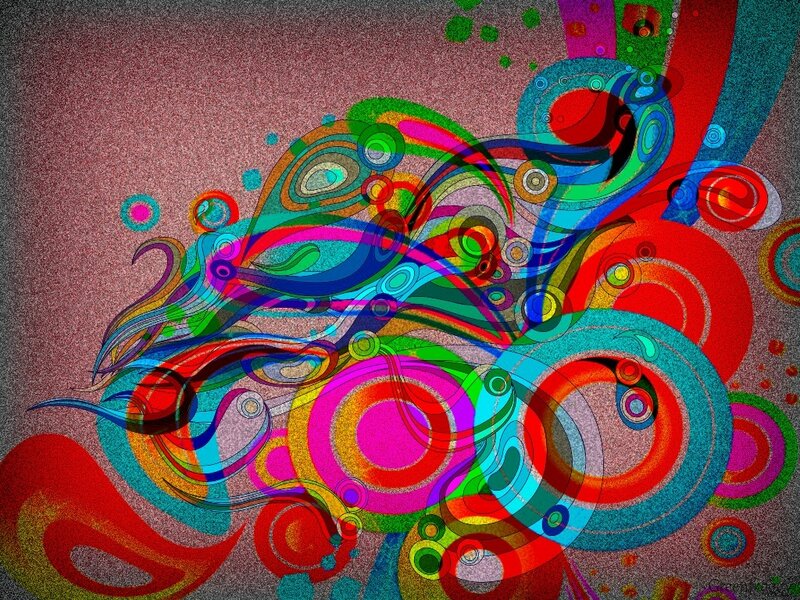 Colorful Abstract Swirls — Red, Vibrant, Circles, Lines