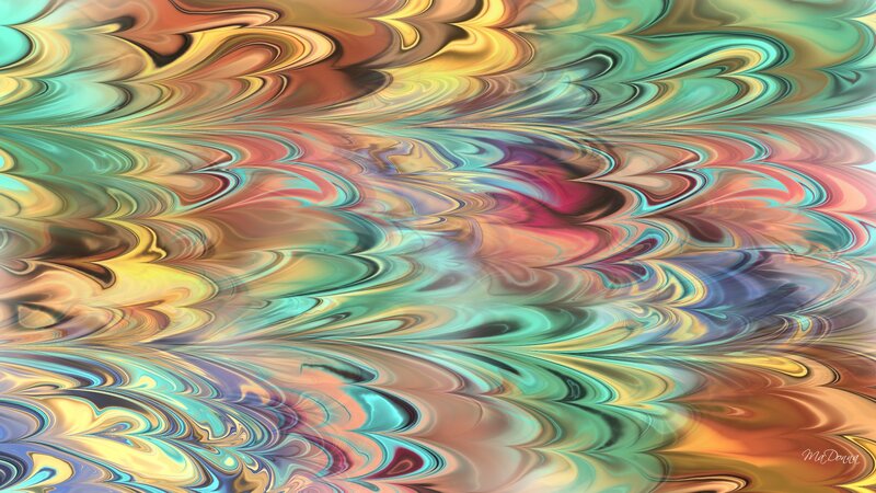 Colorful Abstract Swirls — Teal