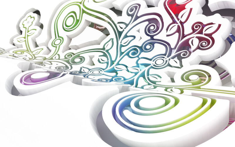 Colorful Abstract Swirls — White, Dynamic, 3d Render
