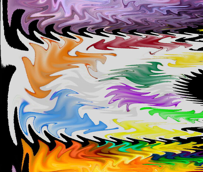Colorful Abstract Swirls — White, Dynamic