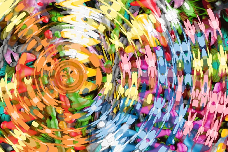 Colorful Abstract Swirls — Yellow, Chaotic
