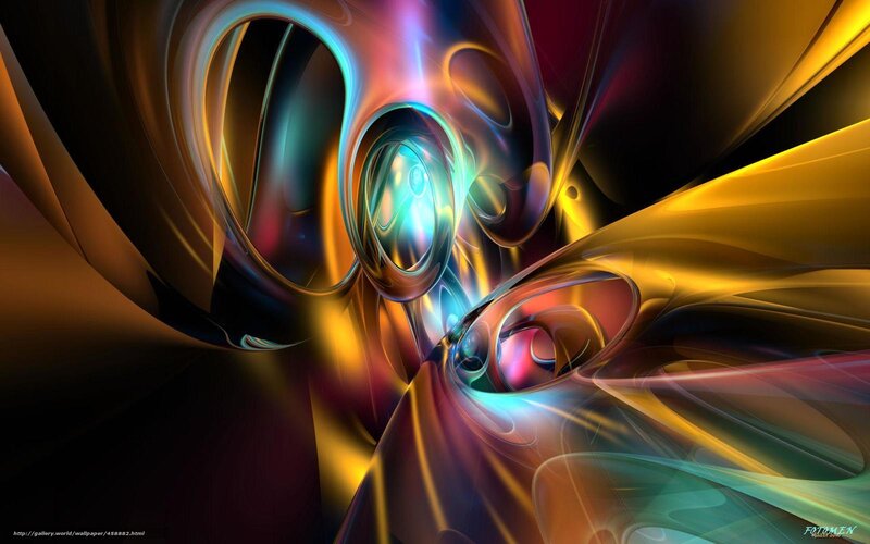 Colorful Abstract Swirls — Yellow, Dynamic, Digital Art