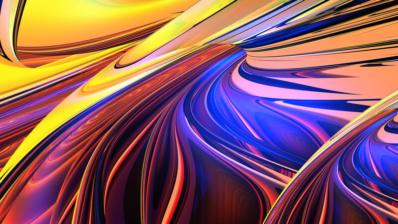 Colorful Abstract Swirls — Yellow, Dynamic, Lines, Light