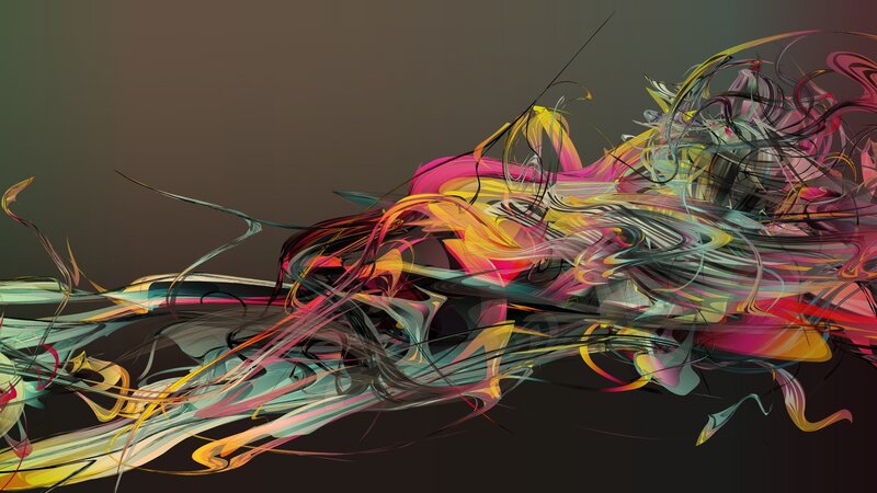 Colorful Abstract Swirls — Yellow, Dynamic, Lines