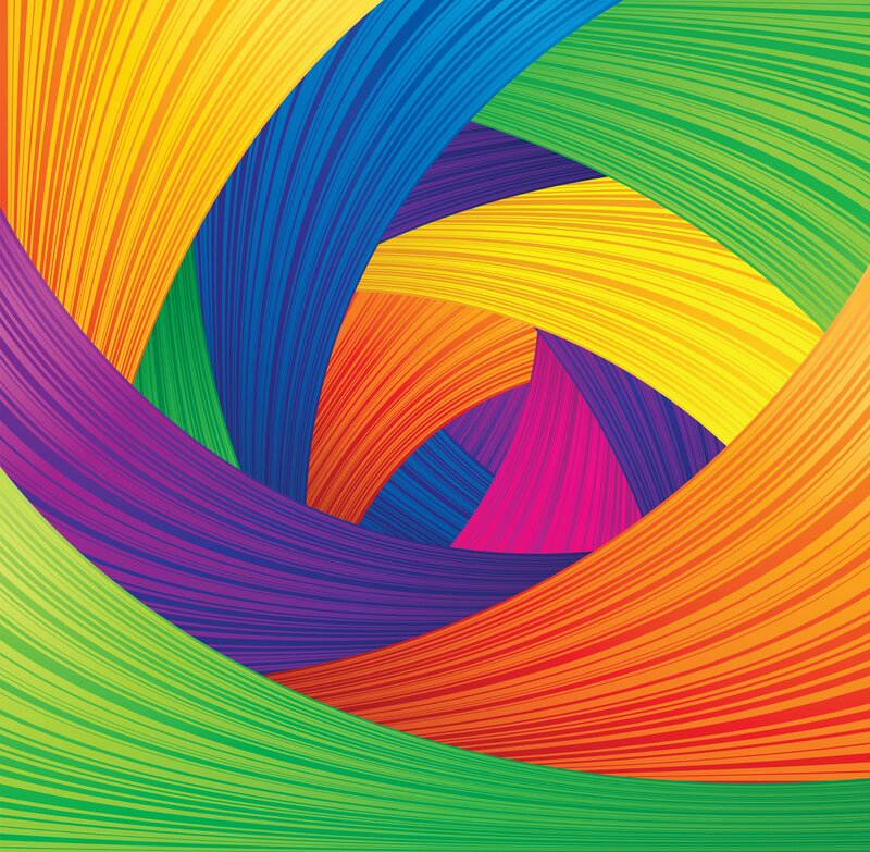 Colorful Abstract Swirls — Yellow, Vibrant, Lines