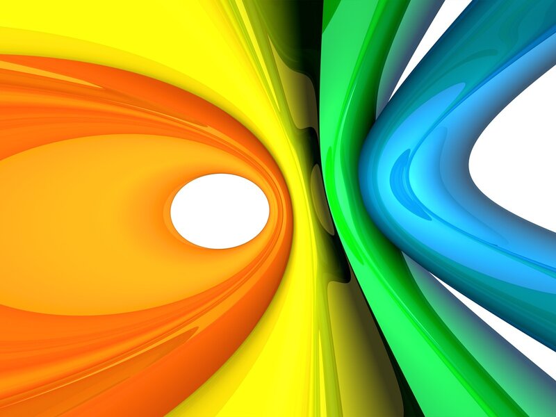 Colorful Abstract Swirls — Yellow, Vibrant, Tunnel, Light