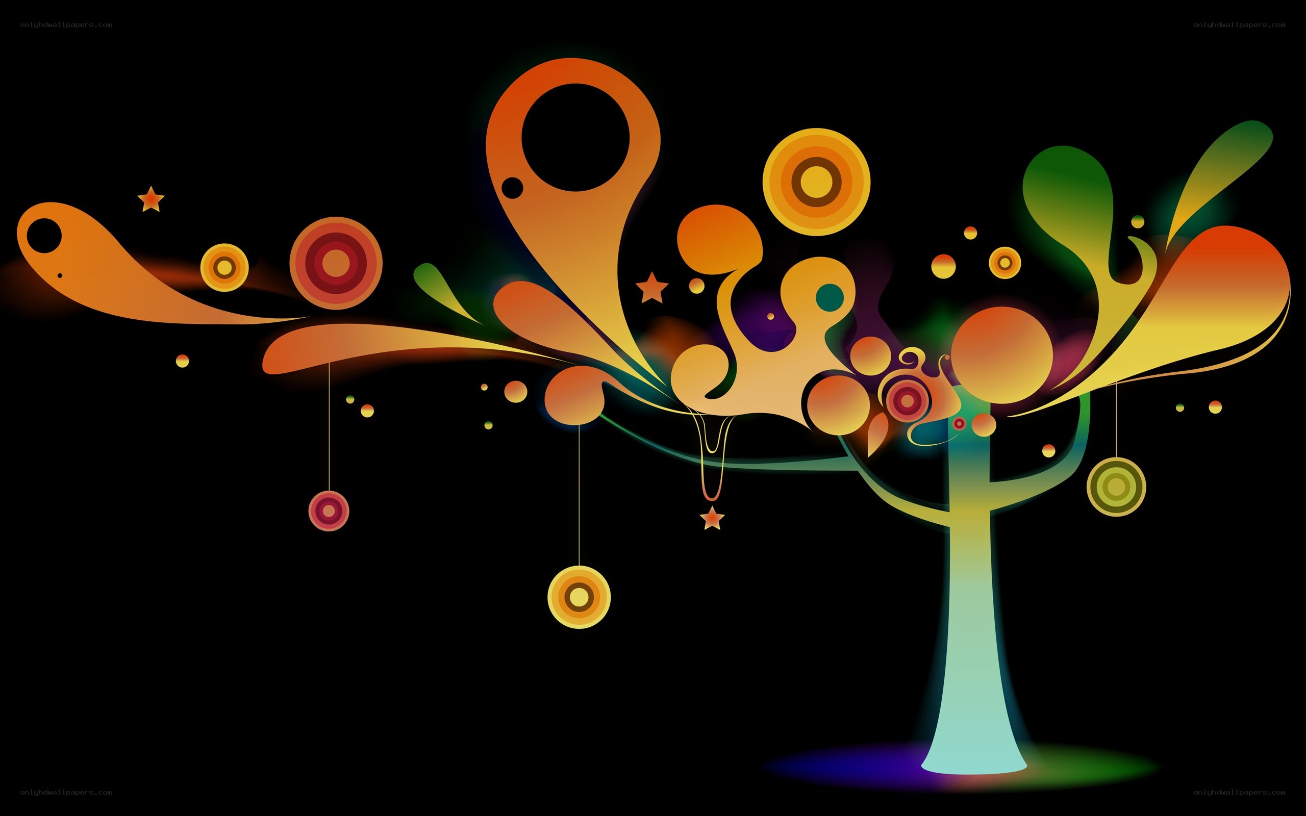 colorful abstract tree art