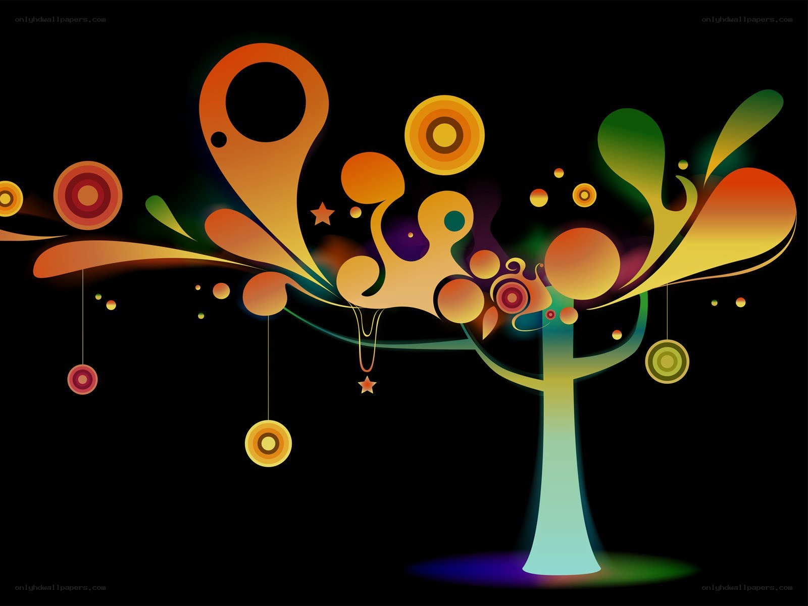 colorful abstract tree art