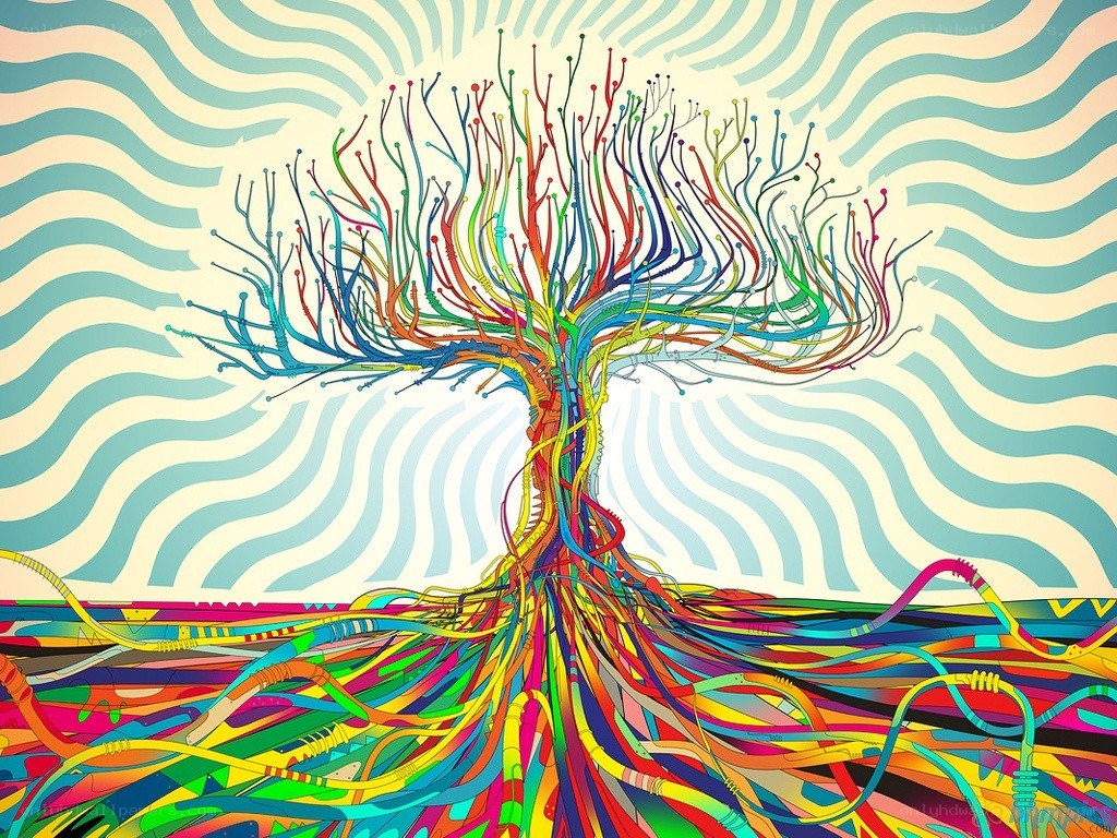 Colorful abstract tree art