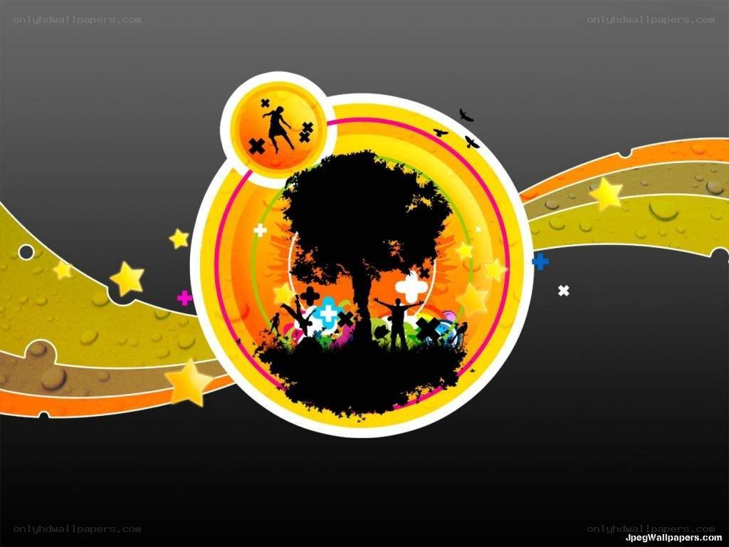 colorful abstract tree design
