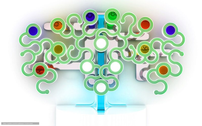 Colorful abstract tree sculpture
