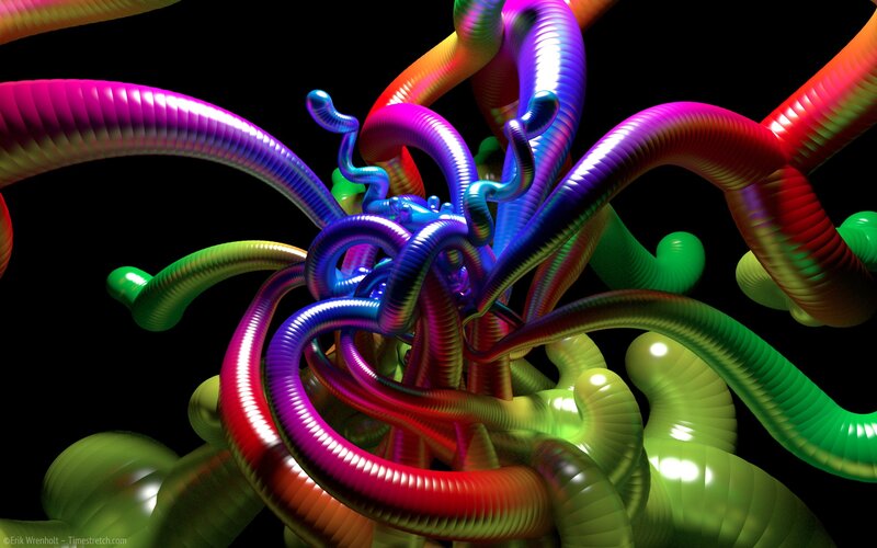 Colorful abstract tubular forms