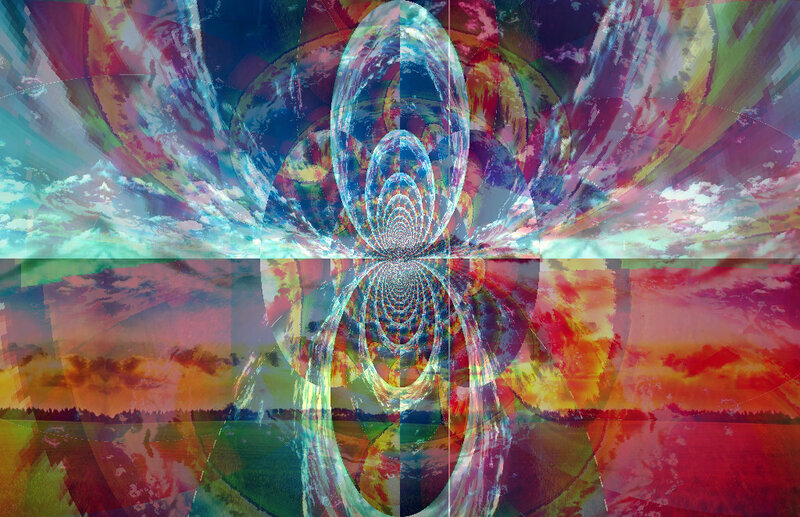Colorful abstract tunnel