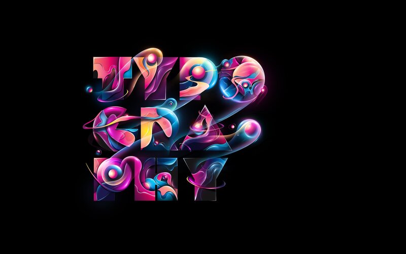Colorful Abstract Typography — Pink