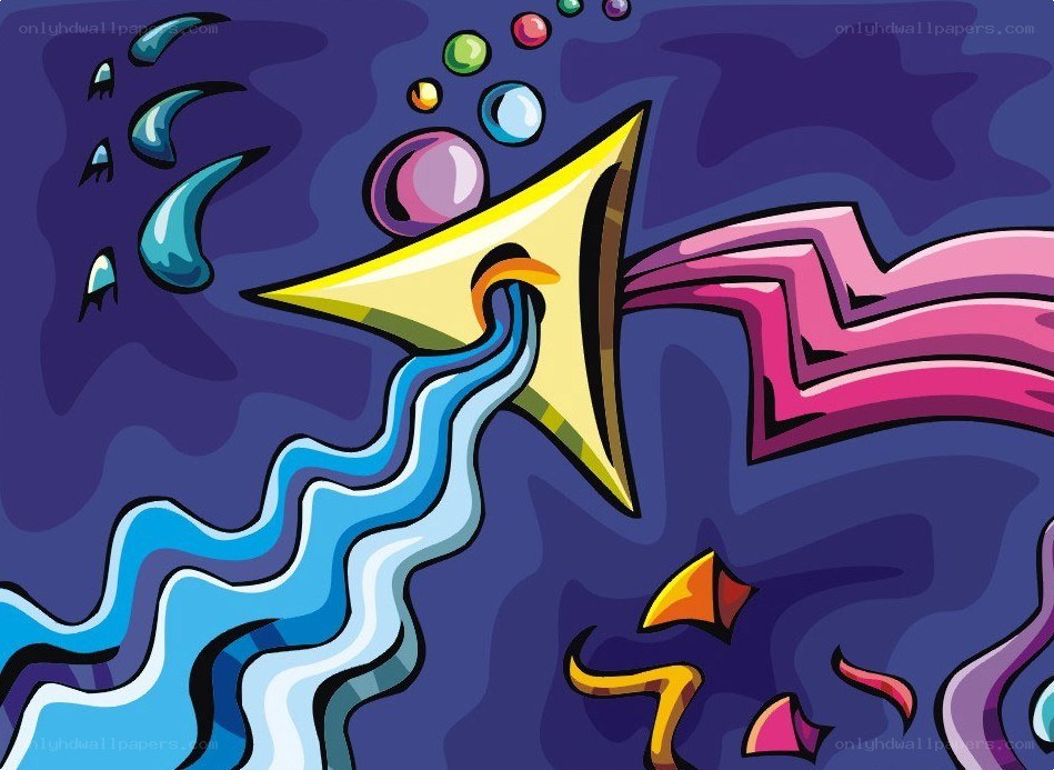 colorful abstract underwater scene