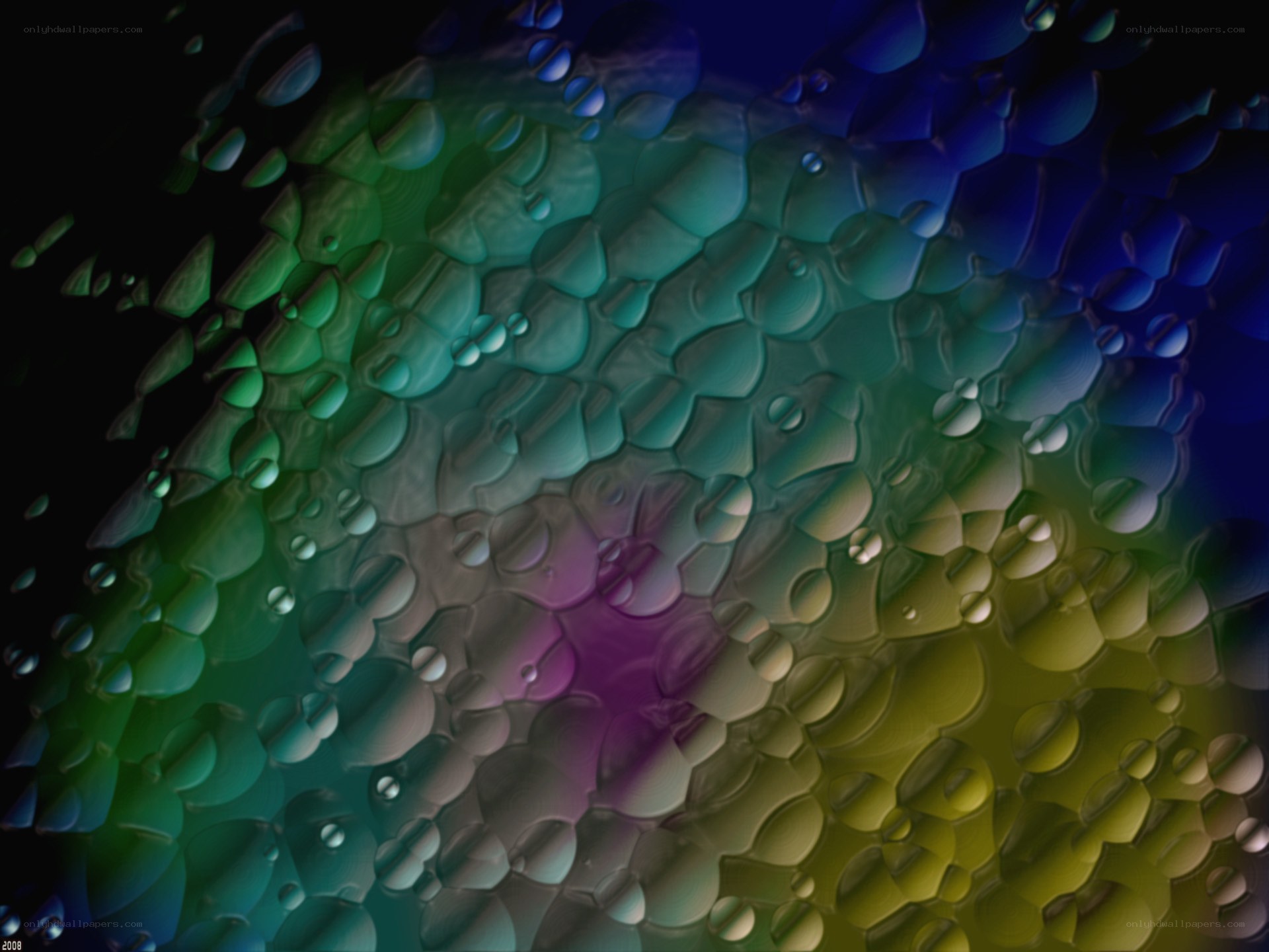 Colorful abstract water droplets