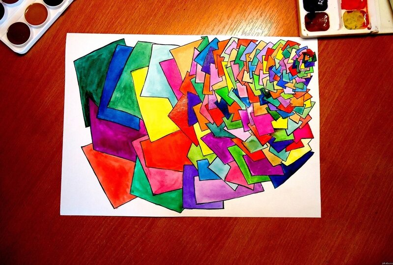 Colorful abstract watercolor art