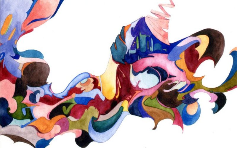 colorful abstract watercolor painting