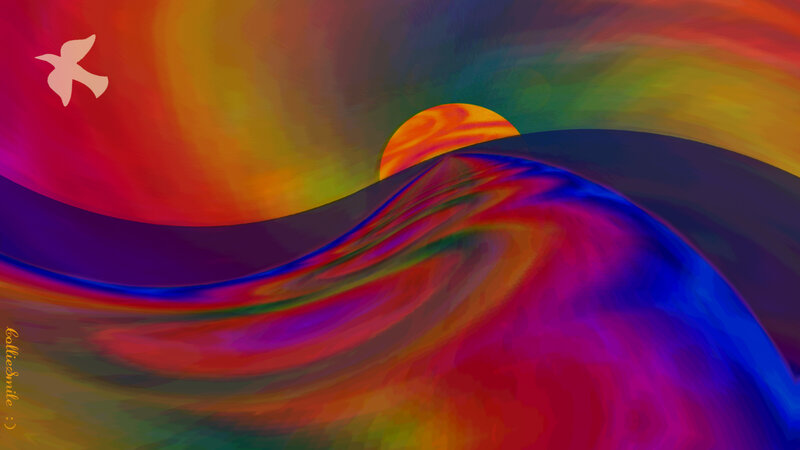 Colorful Abstract Wave — Red