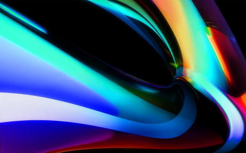 Colorful Abstract Waves — Blue, Dynamic, Curved Lines