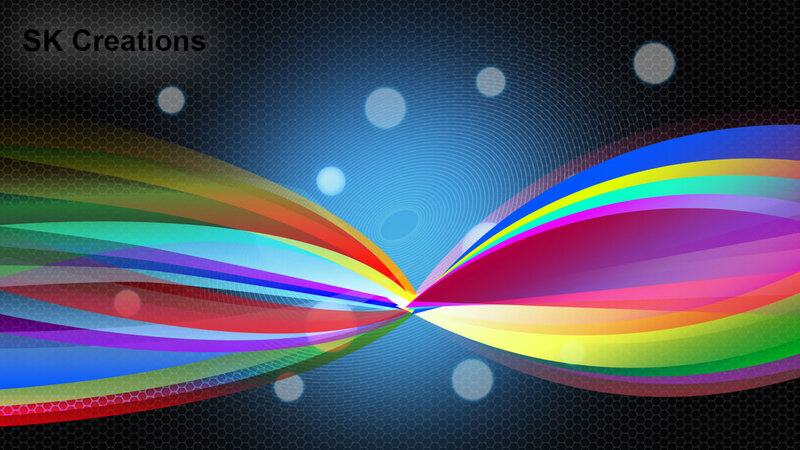 Colorful Abstract Waves — Blue, Dynamic, Hexagonal Pattern