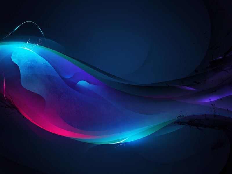 Colorful Abstract Waves — Blue, Dynamic, Light Streaks, Dark Background