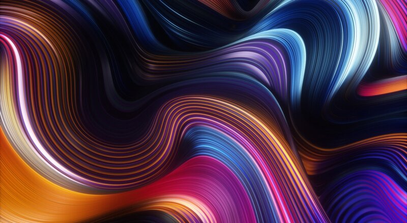 Colorful Abstract Waves — Blue, Dynamic, Light Streaks