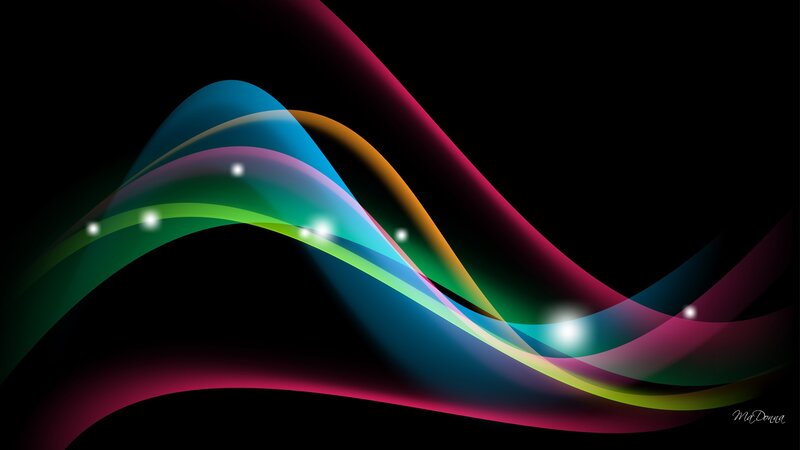 Colorful Abstract Waves — Blue, Dynamic, Lights