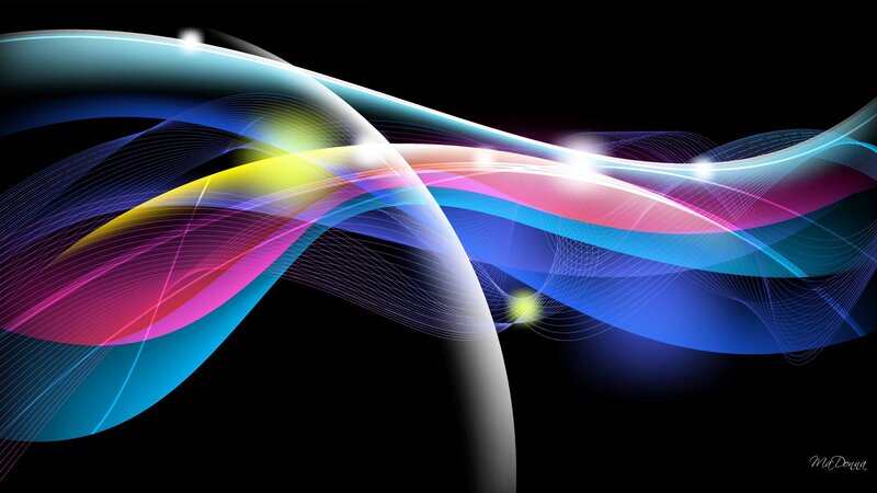 Colorful Abstract Waves — Blue