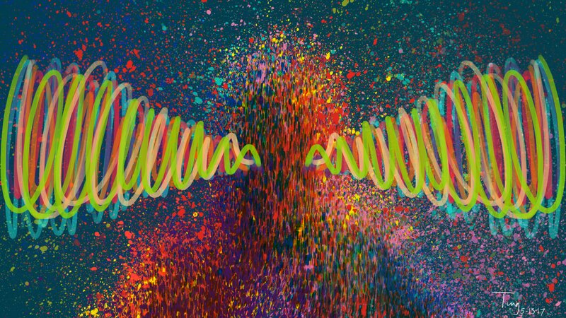 Colorful Abstract Waves — Blue, Vibrant, Digital Art