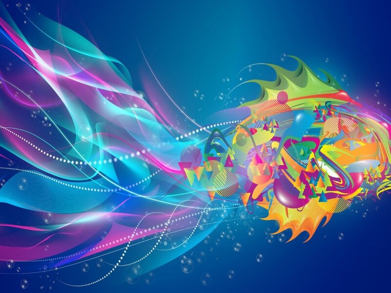 Colorful Abstract Waves — Blue, Vibrant