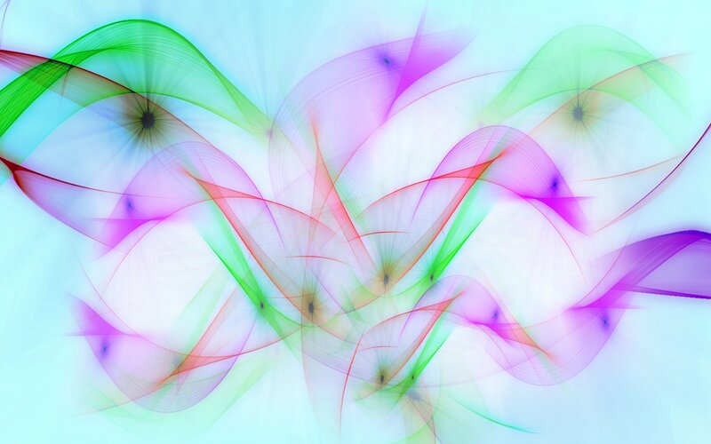 Colorful Abstract Waves — Green, Calm, Light