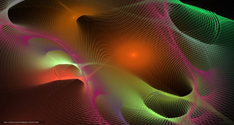 Colorful Abstract Waves — Green, Dynamic, Digital Art