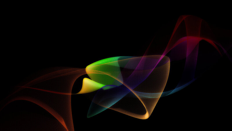 Colorful Abstract Waves — Green, Dynamic, Grid Lines