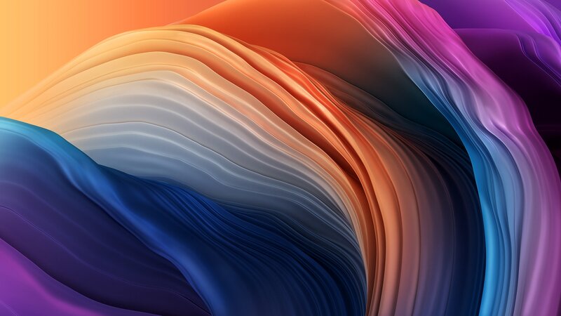 Colorful Abstract Waves — Orange, Dynamic