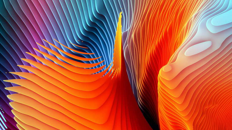 Colorful Abstract Waves — Orange, Vibrant, Dynamic