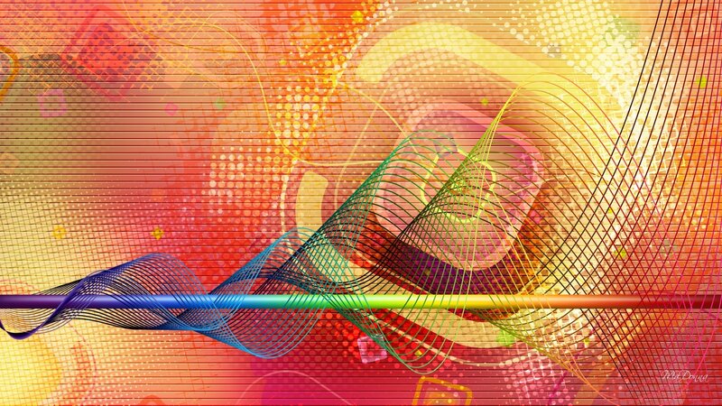 Colorful Abstract Waves — Red, Dynamic, Lines, Grids