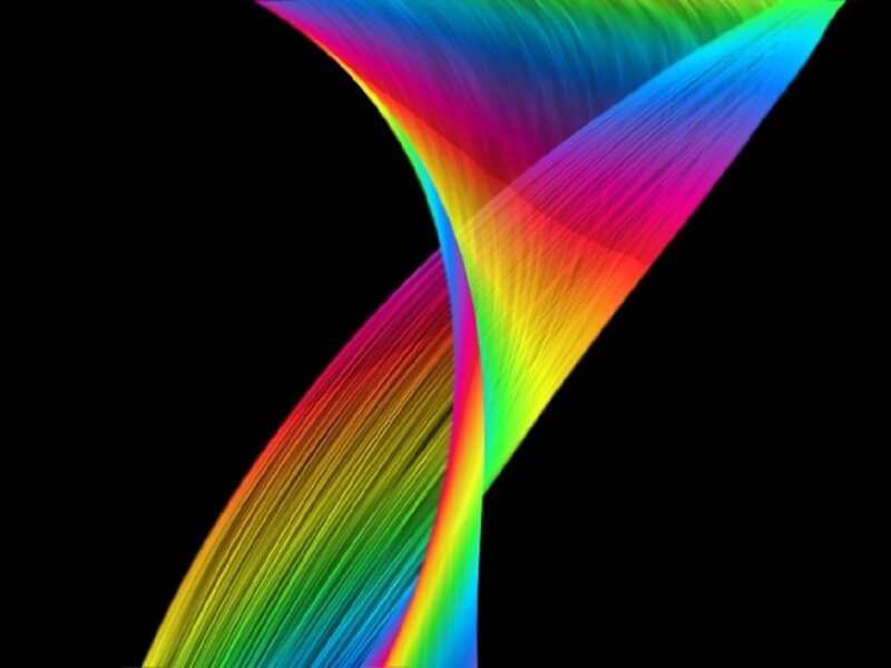 Colorful Abstract Waves — Red, Dynamic, Rainbow Colors