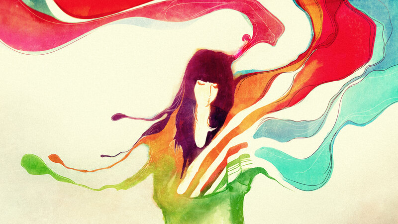colorful abstract woman art