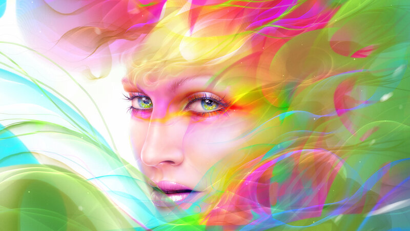 colorful abstract woman portrait