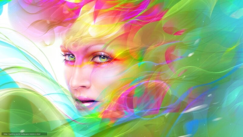 Colorful abstract woman portrait