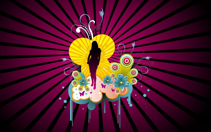 colorful abstract woman silhouette