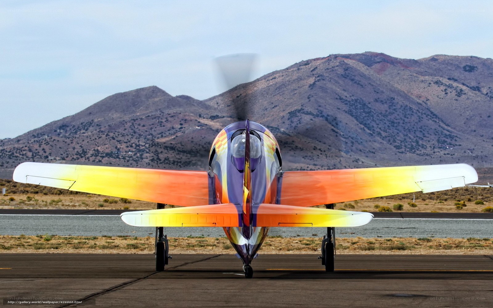 Colorful airplane on runway