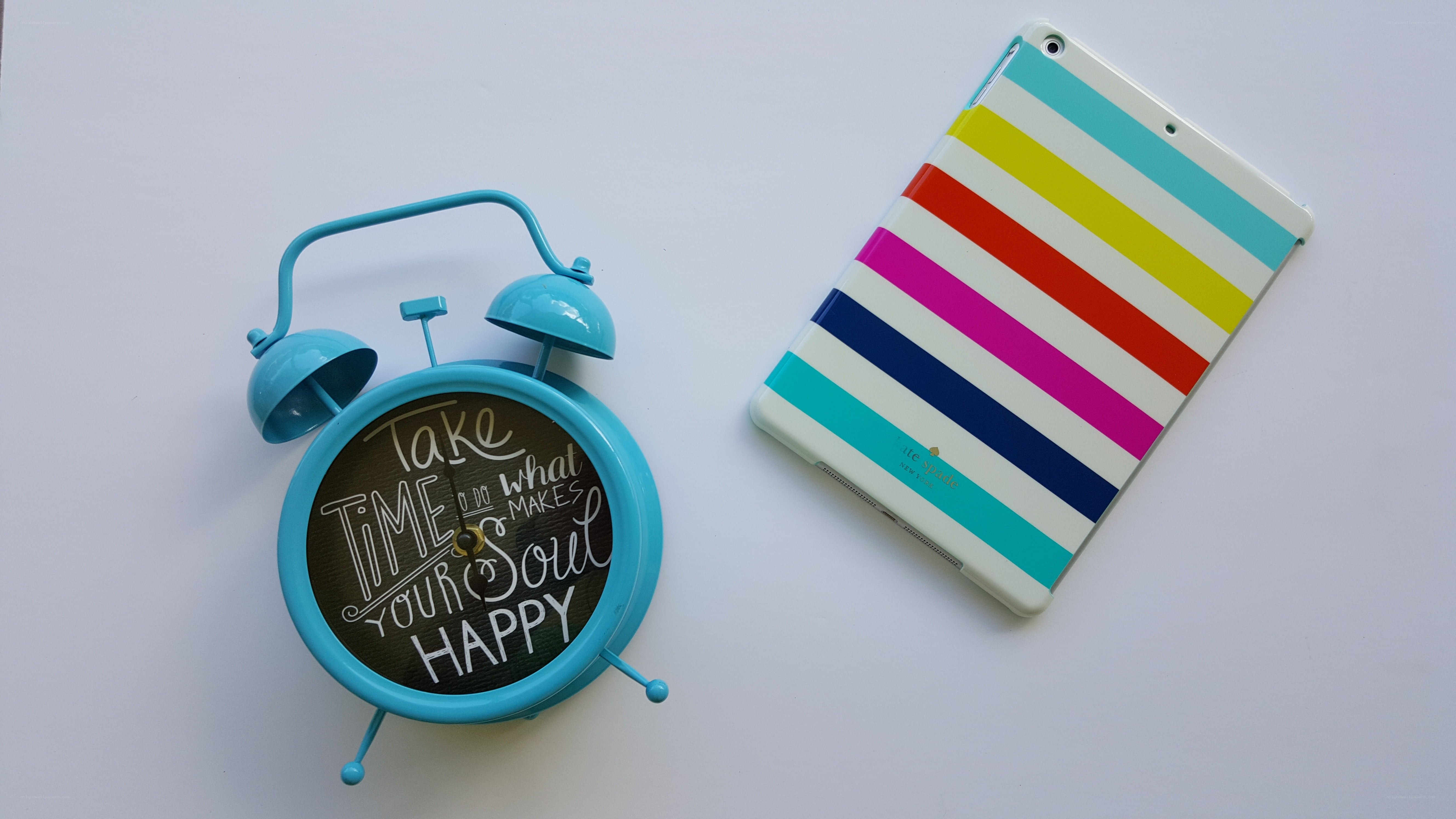 Colorful alarm clock and tablet case