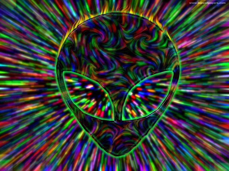 colorful alien head wallpaper