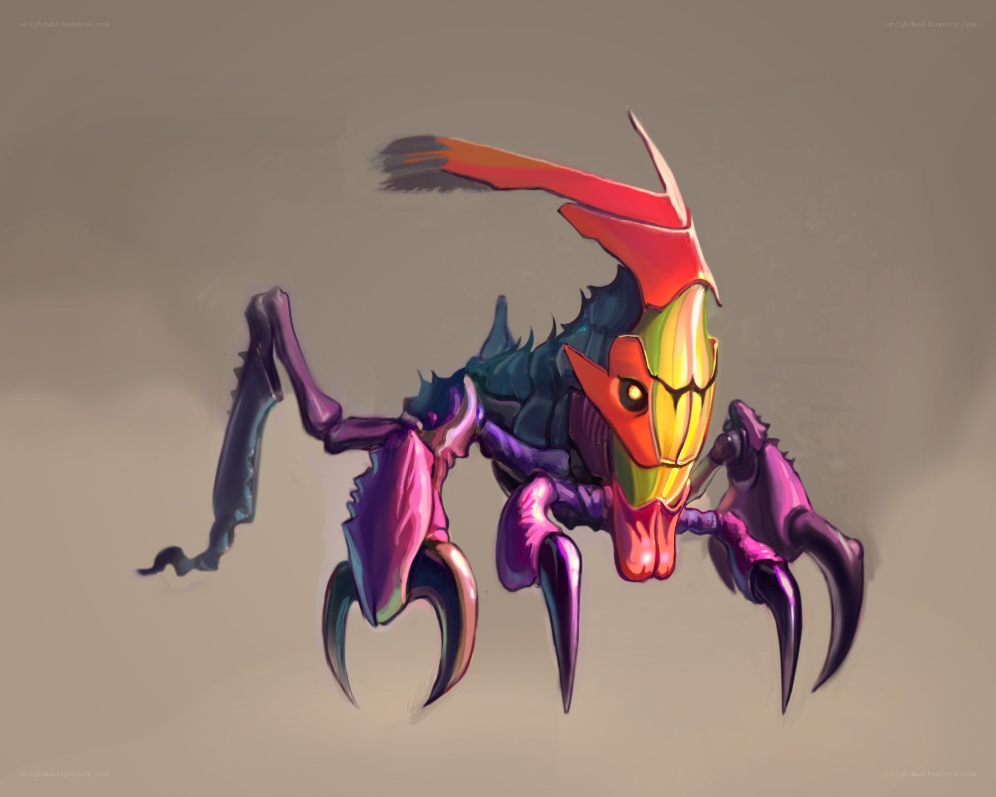 colorful alien insect creature